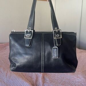 SOLD Vintage Coach Legacy Shoulder Tote Bag Satchel Black leather